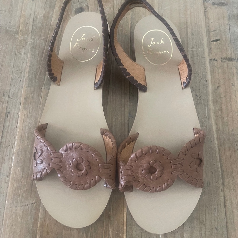 EUC Jack Rodgers size 6 brown sandals